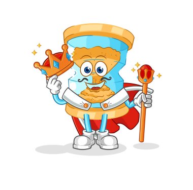 Kum saati kral vektörü. karikatür