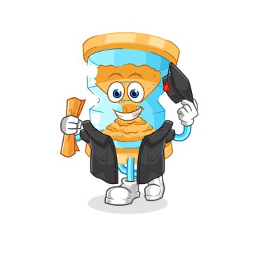 Kum saati mezuniyet vektörü. karikatür