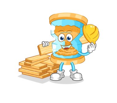 Kum saati üreticisi vektörü. karikatür