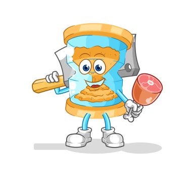 Kum Saati Kasabı illüstrasyonu. karakter vektosu