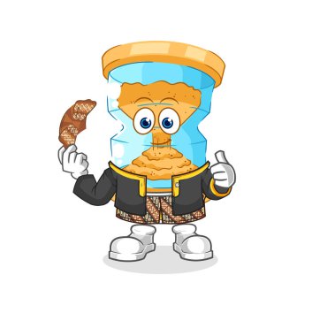 Kum Saati Cava karakteri. karikatür maskotu vektosu