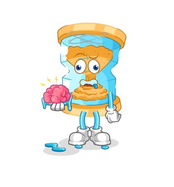 Kum saati, beyin vektörü yok. karikatür