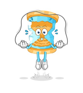 Kum saati ip atlama egzersizi. karakter vektosu