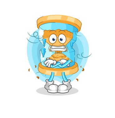 Kum saati soğuk çizimi. karakter vektosu