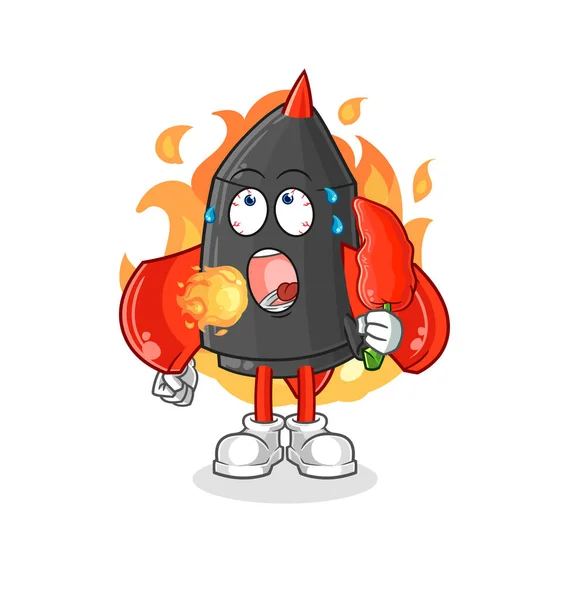 Dart Eat Hot Chilie Mascot Cartoon Vecto — Stock Vector