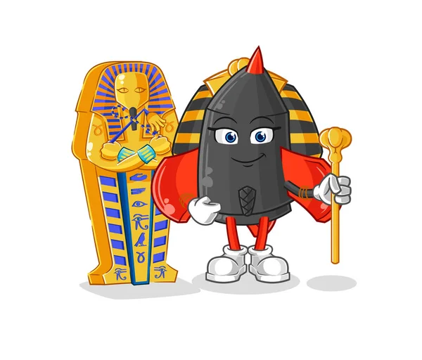 Dardo Dibujos Animados Egipto Antiguo Mascota Dibujos Animados Vecto — Vector de stock