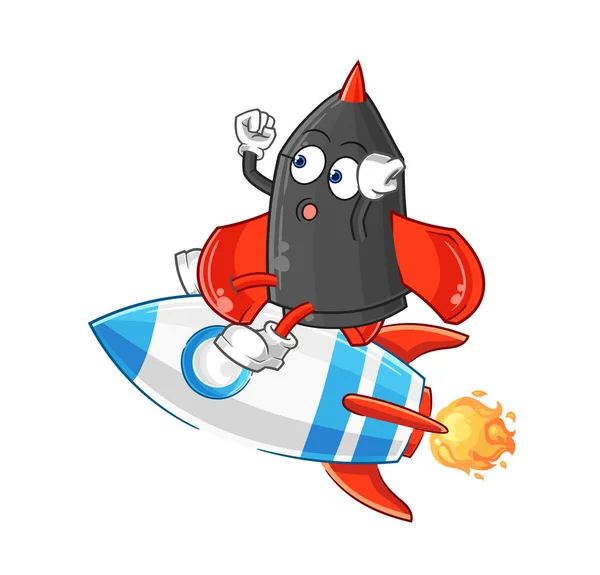 Dart Rijden Een Raket Cartoon Mascotte Vecto — Stockvector