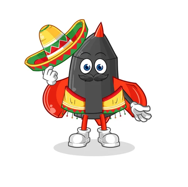 Darts Mexikanische Kultur Und Flagge Cartoon Maskottchen Vecto — Stockvektor