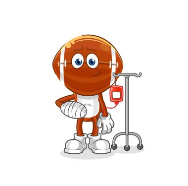 IV Illustrasyon 'daki ragbi hastaları. karakter vektosu