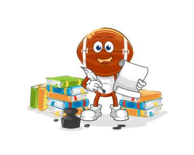 Rugby baş yazar vektörü. karikatür