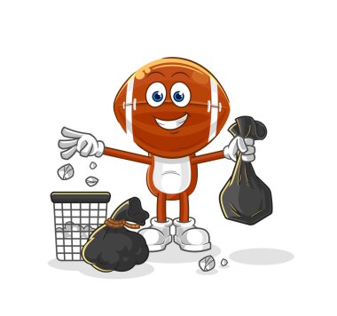 Ragbi kafa. Çöp maskotu. çizgi film vektosu