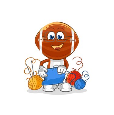 Ragbi baş terzi maskotu. çizgi film vektosu