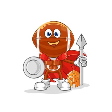 Rugby 'nin baş Spartalı karakteri. karikatür maskotu vektosu