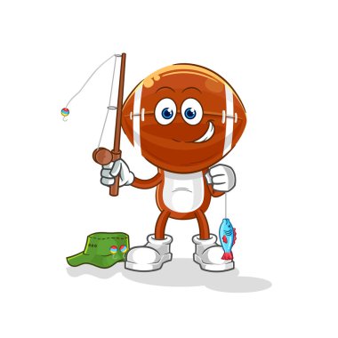 Ragbi baş balıkçısı illüstrasyonu. karakter vektosu