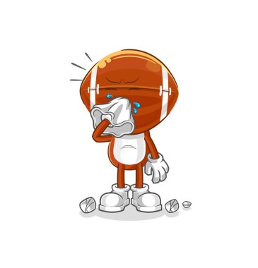 Rugby kafa sümkürme karakteri. karikatür maskotu vektosu