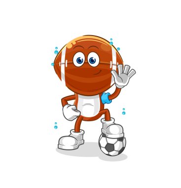 Ragbi kafa futbol illüstrasyonu oynuyor. karakter vektosu