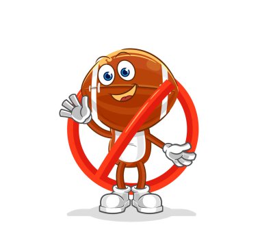 Ragbi maskotuna hayır demek. çizgi film vektosu