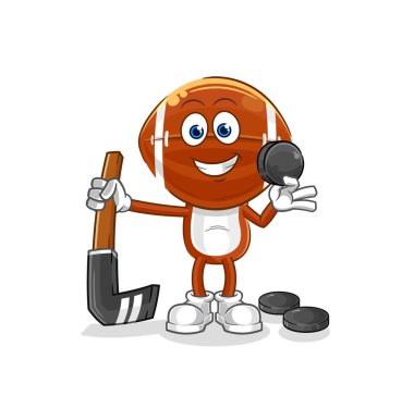 Ragbi kafa hokey oynuyor. karikatür