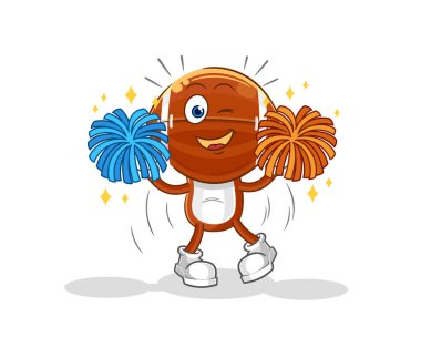 Ragbi baş amigo kız çizgi filmi. karikatür maskotu vektosu