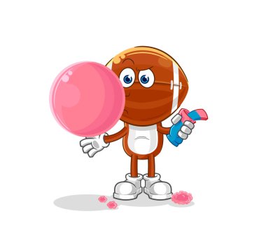 Ragbi kafa sakız çiğneme vektörü. karikatür