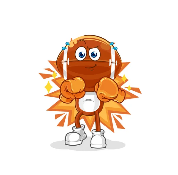 Personaje Del Boxeador Rugby Mascota Dibujos Animados Vecto — Vector de stock