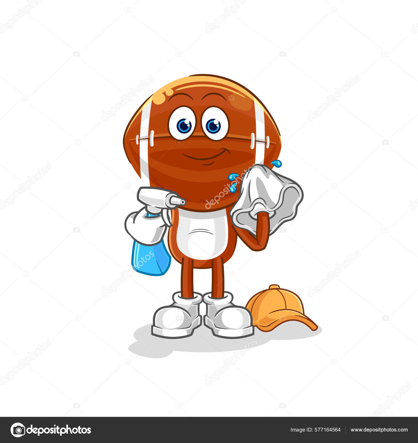 Vector Limpiador Cabezas Rugby Caracte Dibujos Animados vector, gráfico