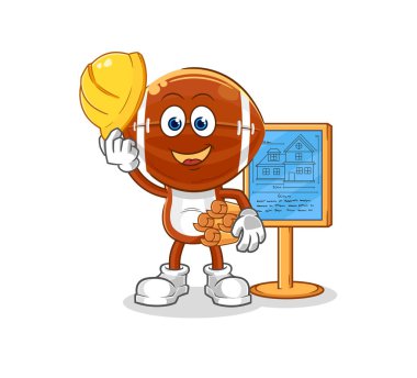 Rugby baş mimarı illüstrasyonu. karakter vektosu