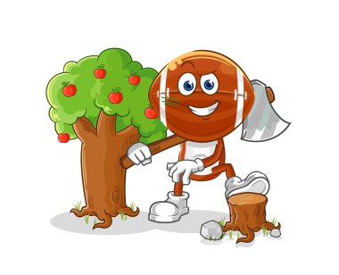 Rugby baş marangoz çizimi. karakter vektosu