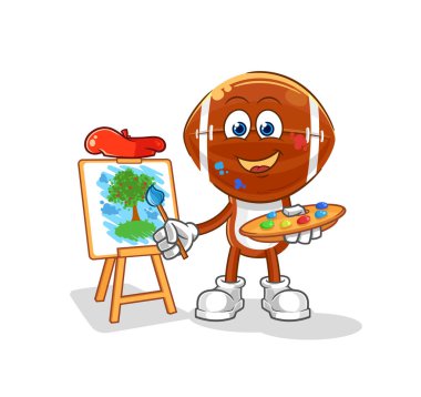 Rugby baş maskotu. çizgi film vektosu