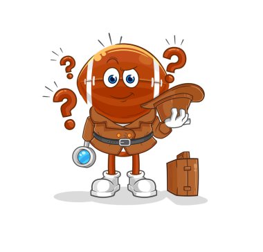 Ragbi baş dedektifi vektörü. karikatür