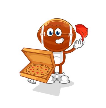 Ragbi kafa pizzacı çocuk vektörü. karikatür