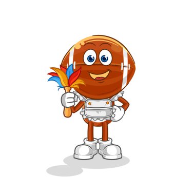 Ragbi baş hizmetçi maskotu. çizgi film vektosu