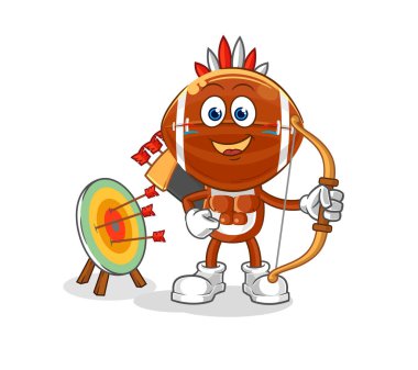 Ragbi Amerikan kabilesinin lideri. karikatür maskotu vektosu