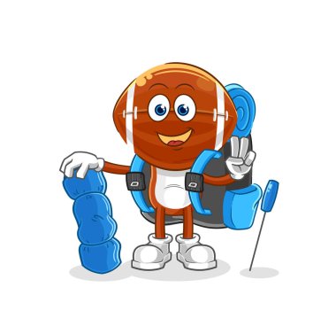 Ragbi kafa kamp maskotu oluyor. çizgi film vektosu