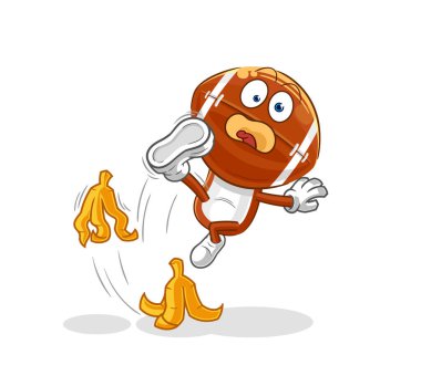 Rugby kafası muza basıp kaydı. karikatür maskotu vektosu