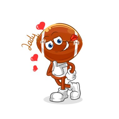 Rugby kafa flörtü illüstrasyonu. karakter vektosu