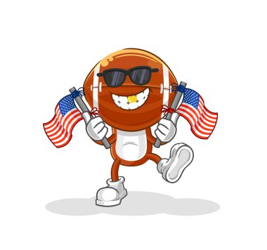 Ragbi şefi Amerikan gençlik çizgi filmi maskotu.