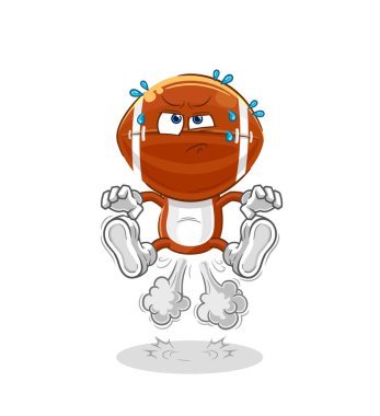 Ragbi kafa osuruk zıplama illüstrasyonu. karakter vektosu