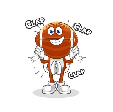 Rugby baş alkışları illüstrasyonu. karakter vektosu