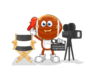 Ragbi baş direktörü maskotu. çizgi film vektosu