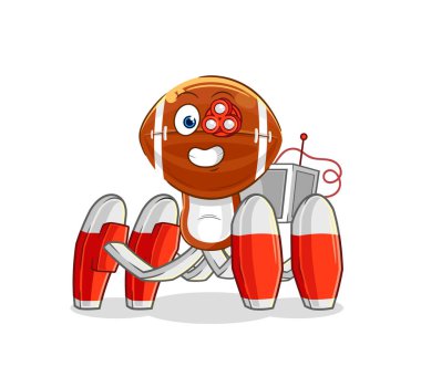 Rugby baş robot vektörü. karikatür