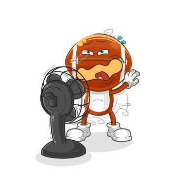 Hayranı olan rugby kafa. karikatür maskotu vektosu