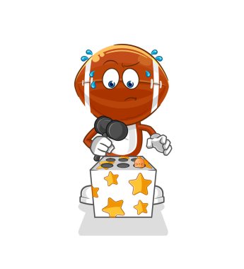 Rugby kafa oyunu bir köstebek maskotuna vurdu. çizgi film vektosu