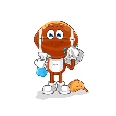 Rugby baş temizleyici vektörü. karikatür