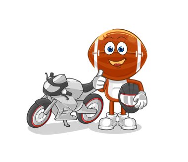 Ragbi baş yarışçısı. karikatür maskotu vektosu