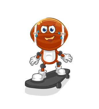 Rugby kafa süren kaykay karakteri vekto