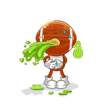 Ragbi kafa çizgi film kustu. karikatür maskotu vektosu