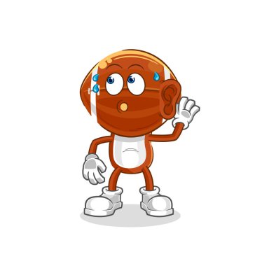 Rugby kafa dinleme vektörü. karikatür