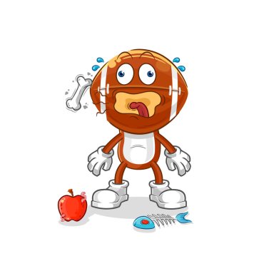 Ragbi kafa geğirme maskotu. çizgi film vektosu