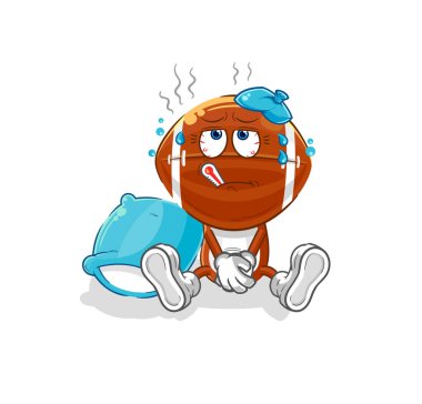 Ragbi baş hasta vektörü. karikatür